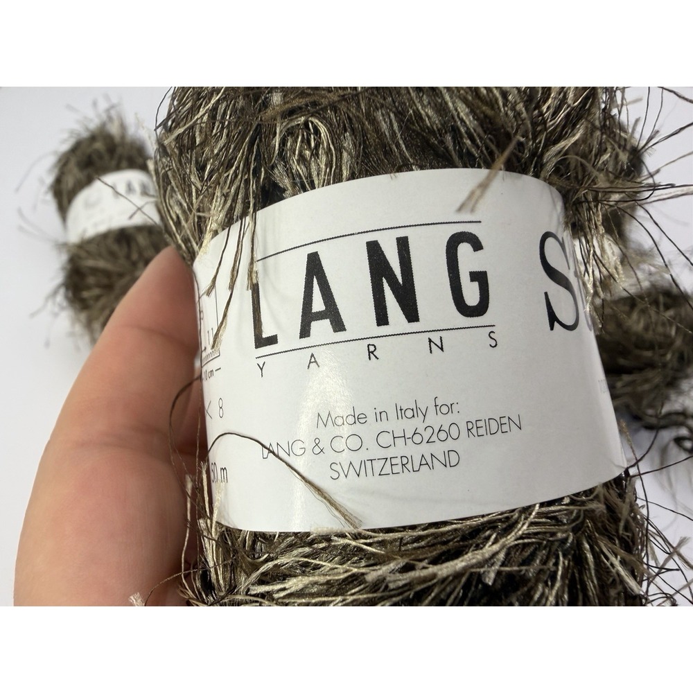 Lang Yarns Starlet Eyelash Made In Italy 100% Polyester Lot Of 9 Brown - Picture 3 of 8